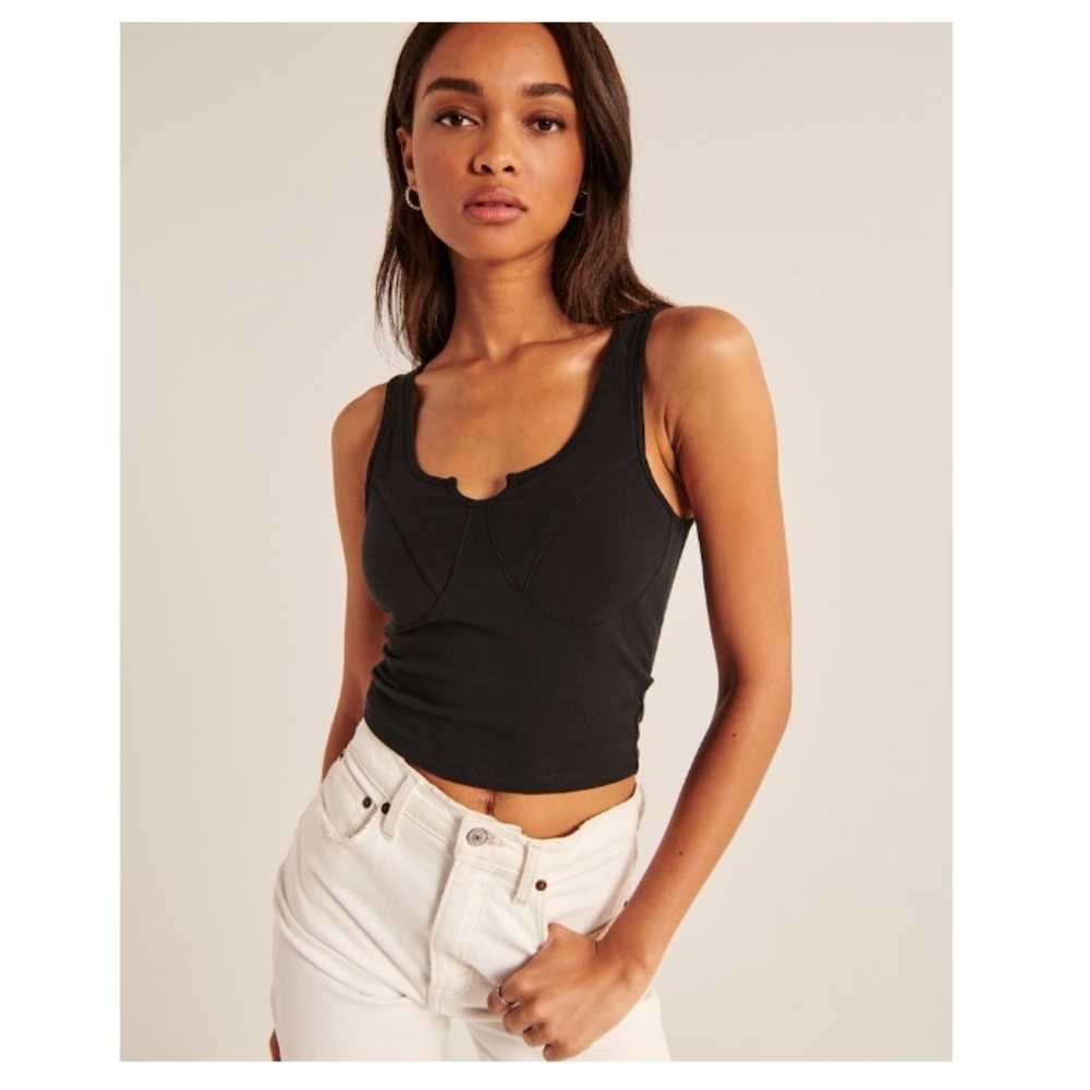 NWT Abercrombie seamless notch neck tank with corset detail